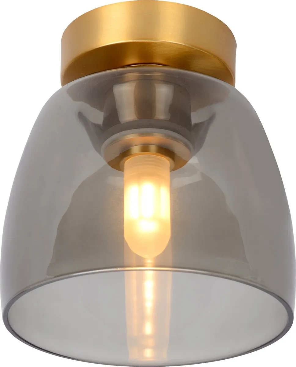 Lucide TYLER Plafonnière Badkamer Ø16cm - Mat Goud/Messing
