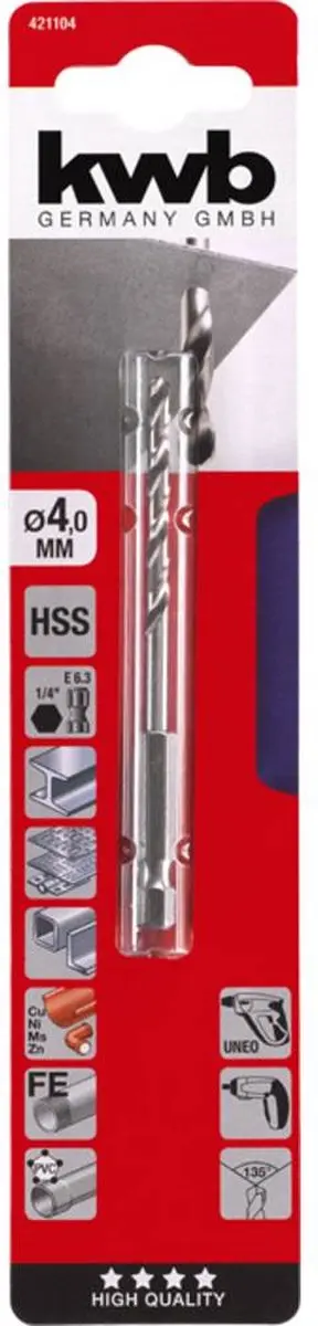 KWB Metaal-spiraalboor 421104 - 1 Stuks