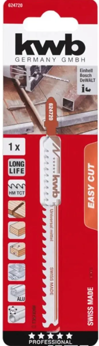 KWB Decoupeerzaagblad Easy Cut 132mm - Bi-metaal - T-schacht - Hout/Aluminium