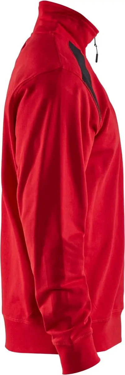 Blåkläder Sweatshirt Bi-color Halve Rits 3353-1158 - Rood/Zwart - XL