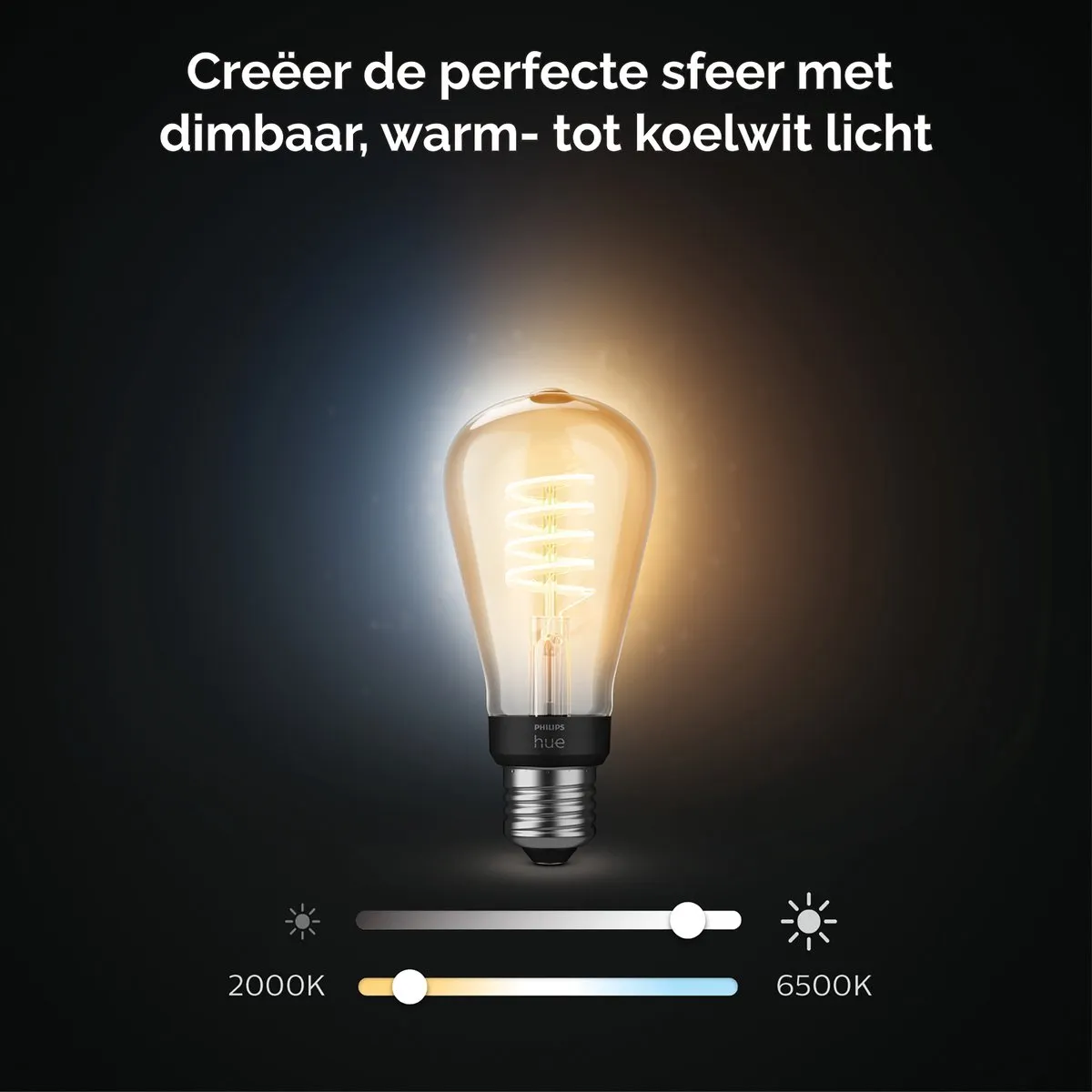 Philips Hue Filament Edisonlamp ST64 E27 - 7W - 2100K - Amber