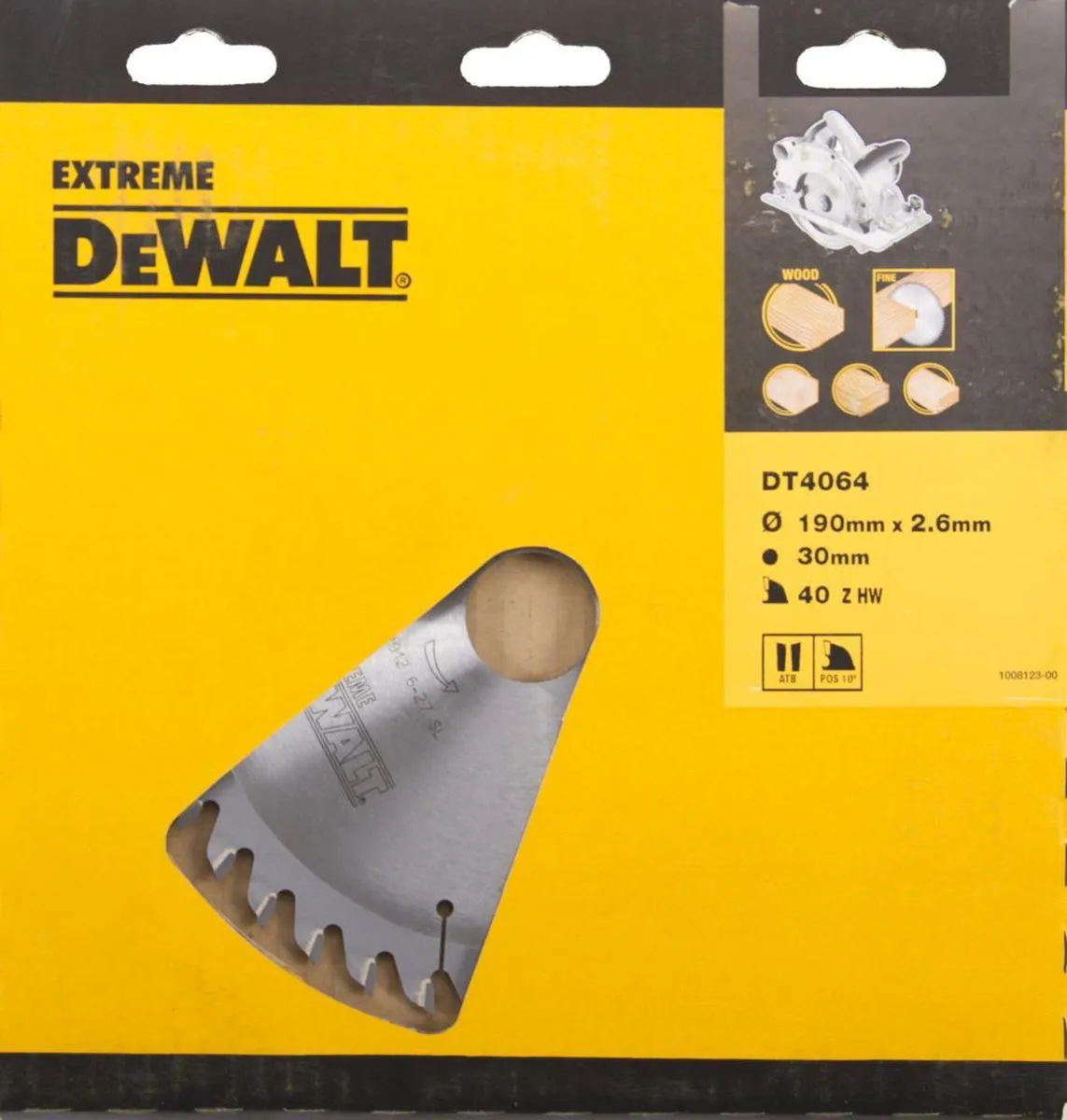 DeWALT DT4064 Cirkelzaagblad Hout 190mm 40T