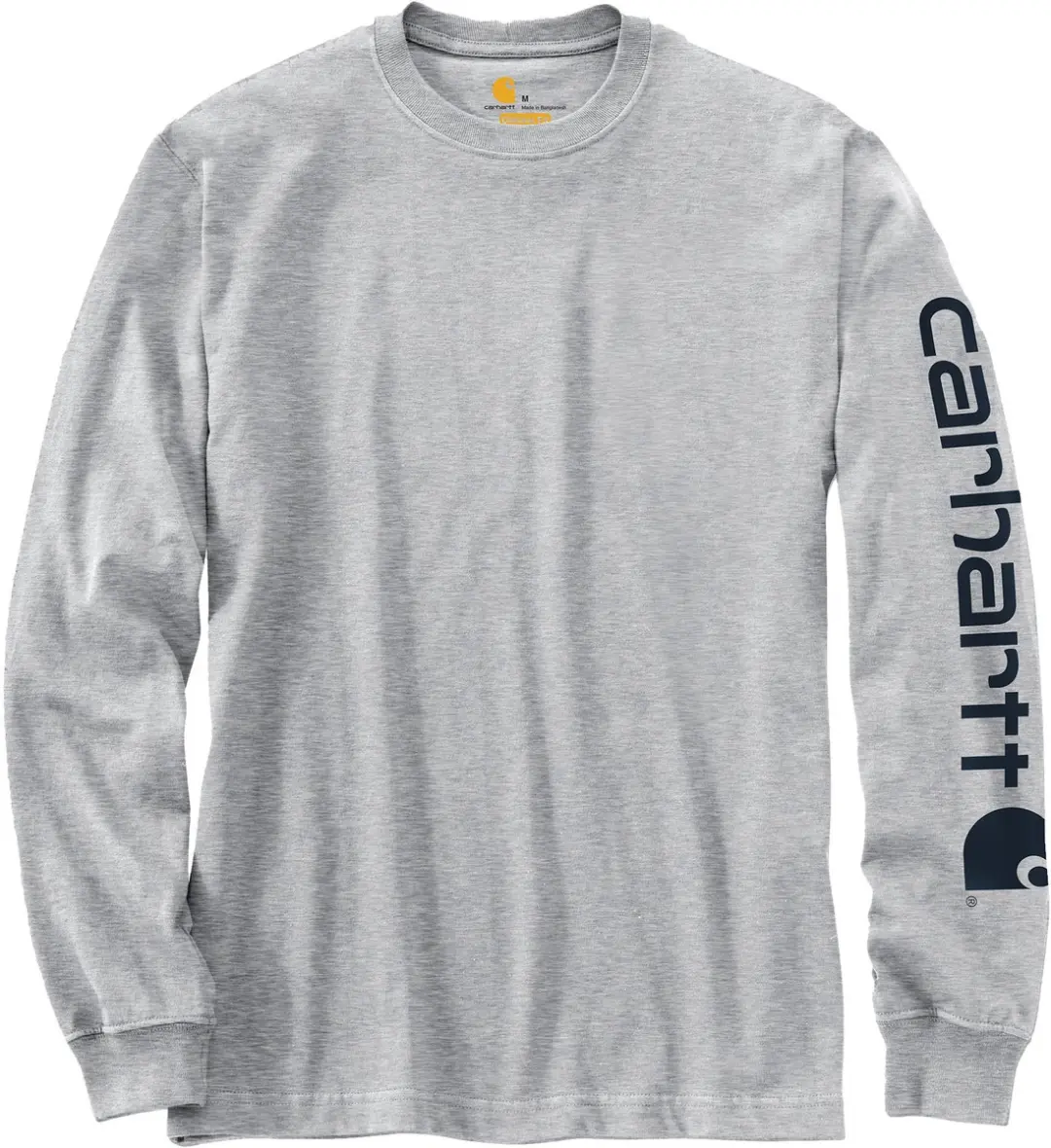 Carhartt Logo Longsleeve T-shirt - M - Heather Grey