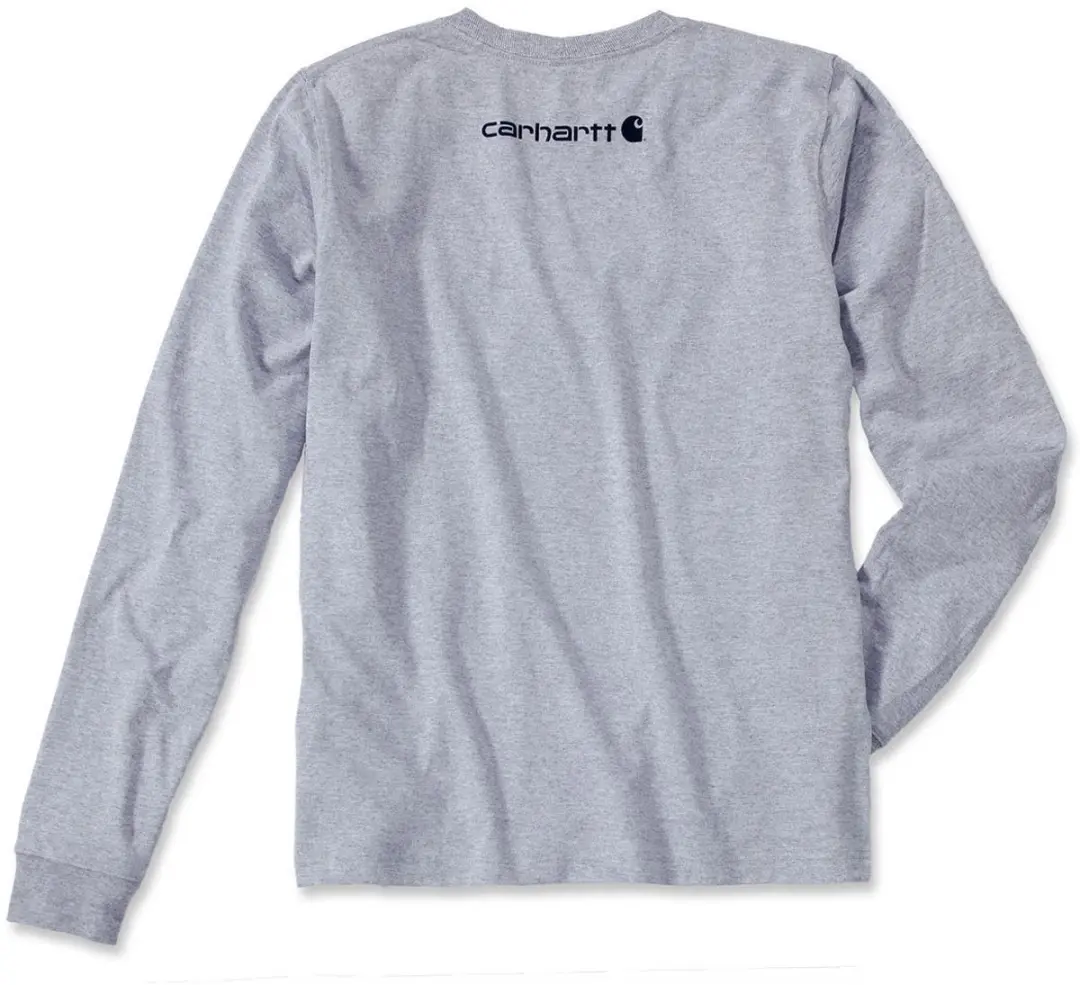 Carhartt Logo Longsleeve T-shirt - M - Heather Grey