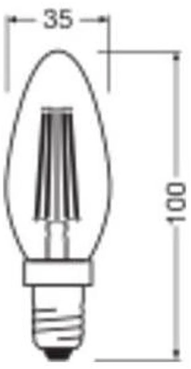 LEDVANCE LED Filament Kaarslamp E14 5.9W 806lm - Warm wit