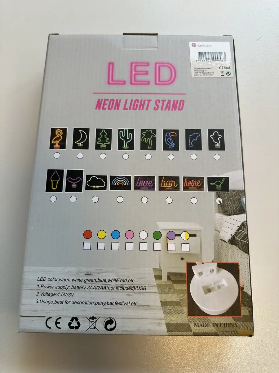 Impuls LED Dinosaurus Nachtlamp - Groen Neon - USB/Batterij