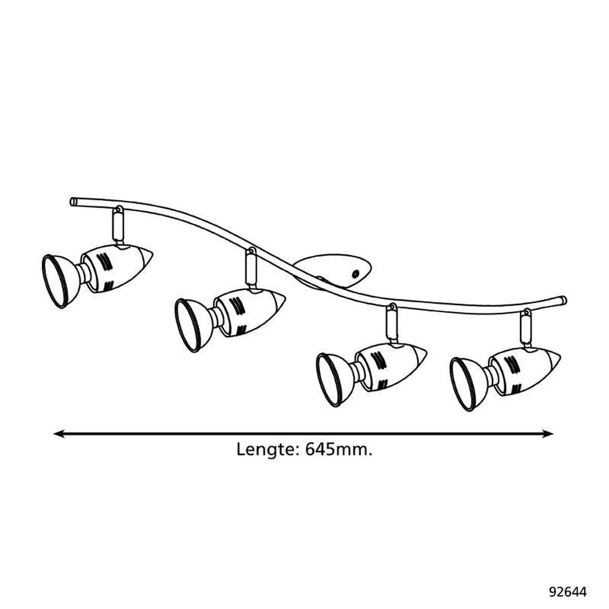 Eglo Magnum Plafondspots 4-delig - LED Nikkel-Mat/Chroom - afbeelding 6 van 6