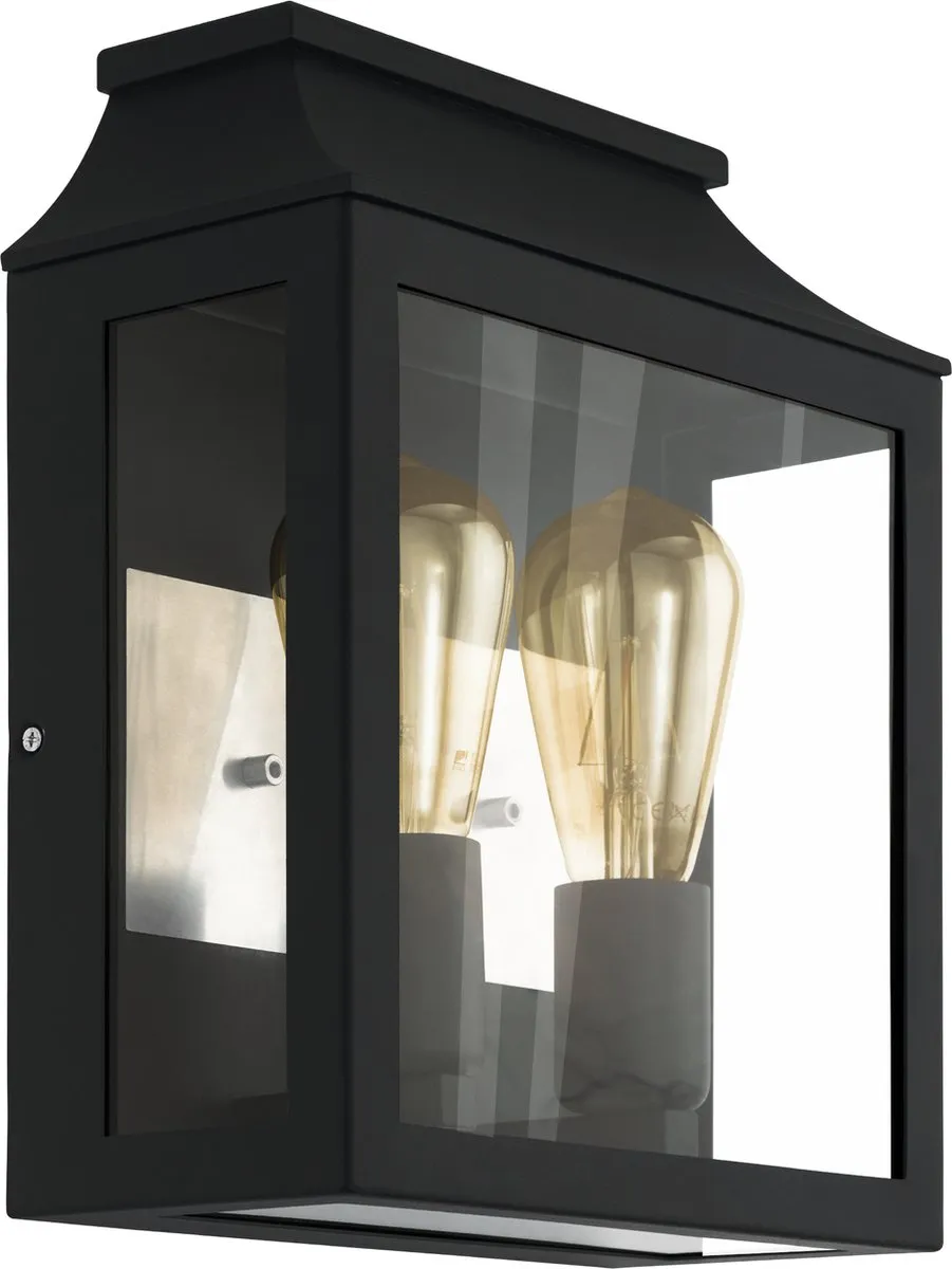 Eglo Soncino Wandlamp E27 IP44 - 2 Lichtpunten - Zwart