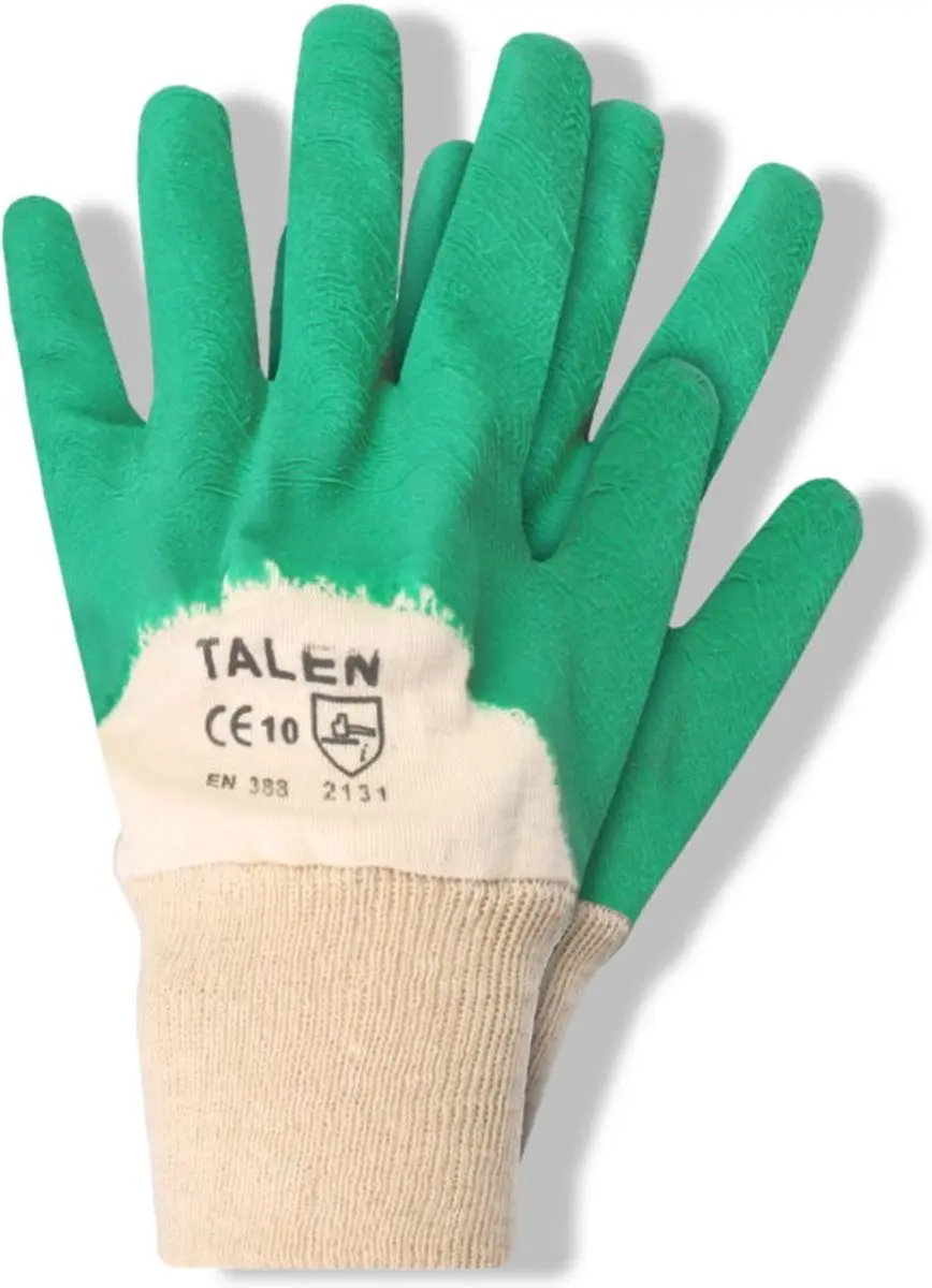 Talen Tools Rozen Handschoenen - Katoen met Latex coating - Maat XL