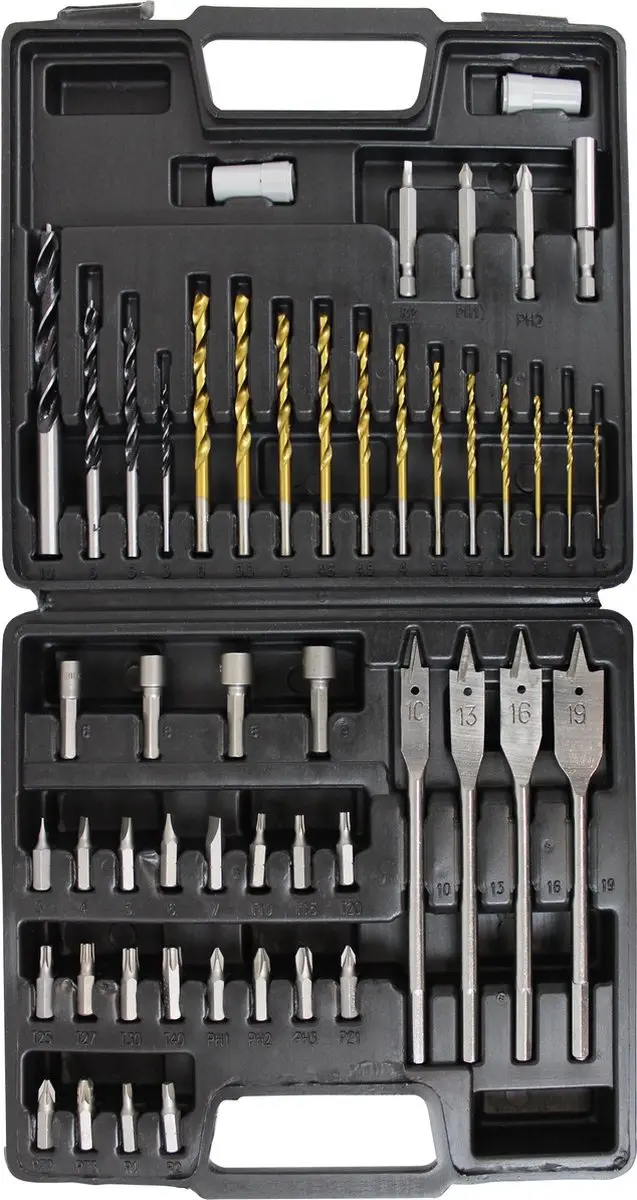 Hyundai Borenset & Bitset 50-delig - HSS voor hout/metaal/steen