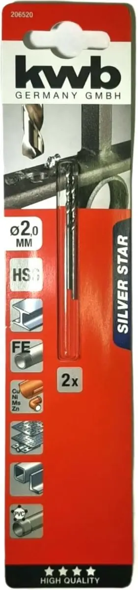 KWB HSS Silverstar Metaalboor 2,0mm
