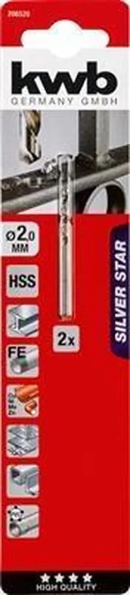KWB HSS Silverstar Metaalboor 2,0mm - 206520 - afbeelding 6 van 6