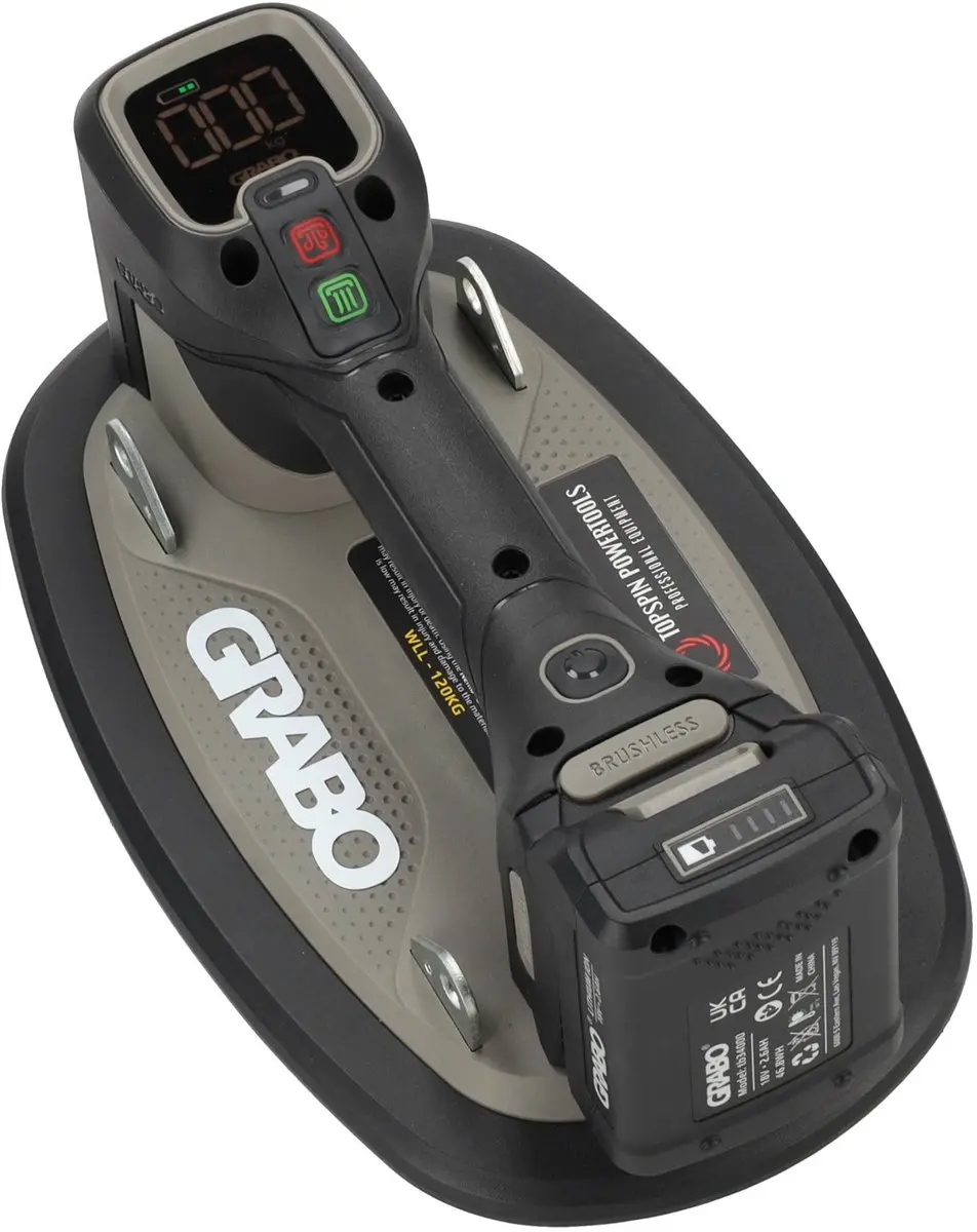 Grabo Pro Brushless in Tas - Zuignap 29cm - 120kg - Zwart
