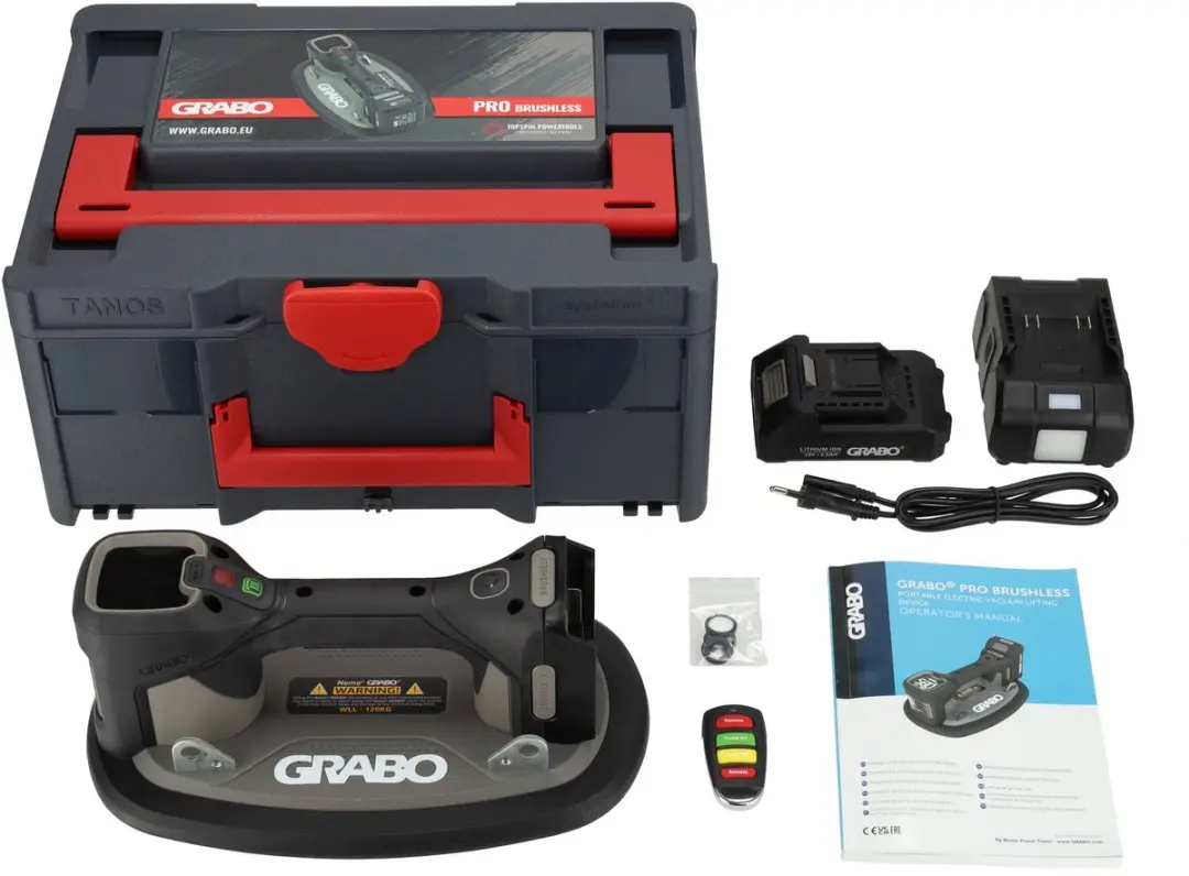 Grabo Pro Brushless in Koffer - Zuignap 29cm - 120kg