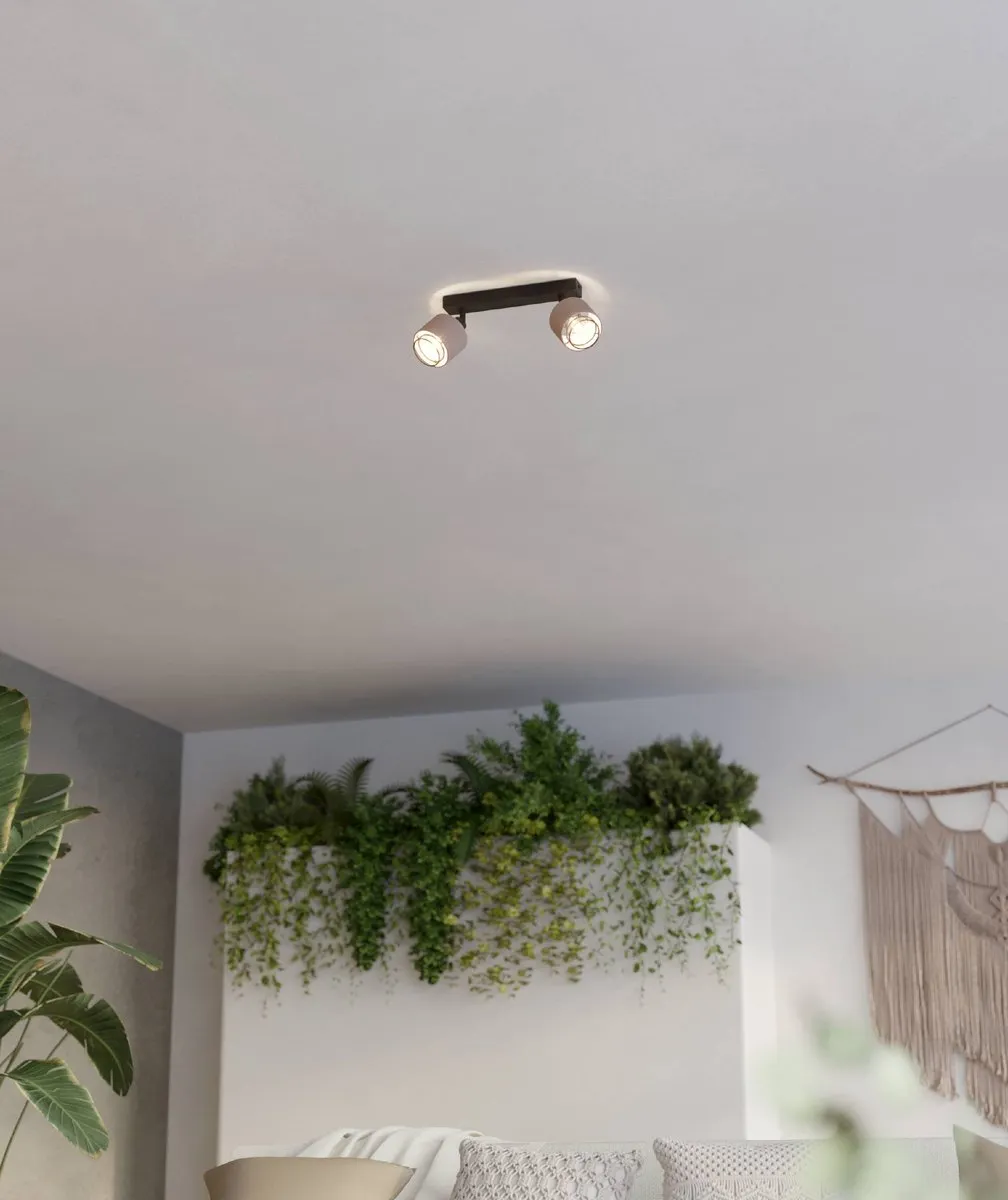 Eglo Rosley Spot E14 - 2 Stuks - 31cm - Zwart/Beige