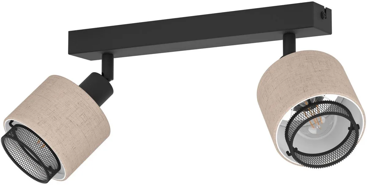 Eglo Rosley Spot E14 - 2 Stuks - 31cm - Zwart/Beige