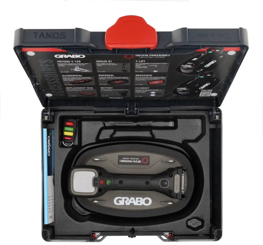 Grabo Pro Brushless Zuignap 120kg - Rood/Grijs