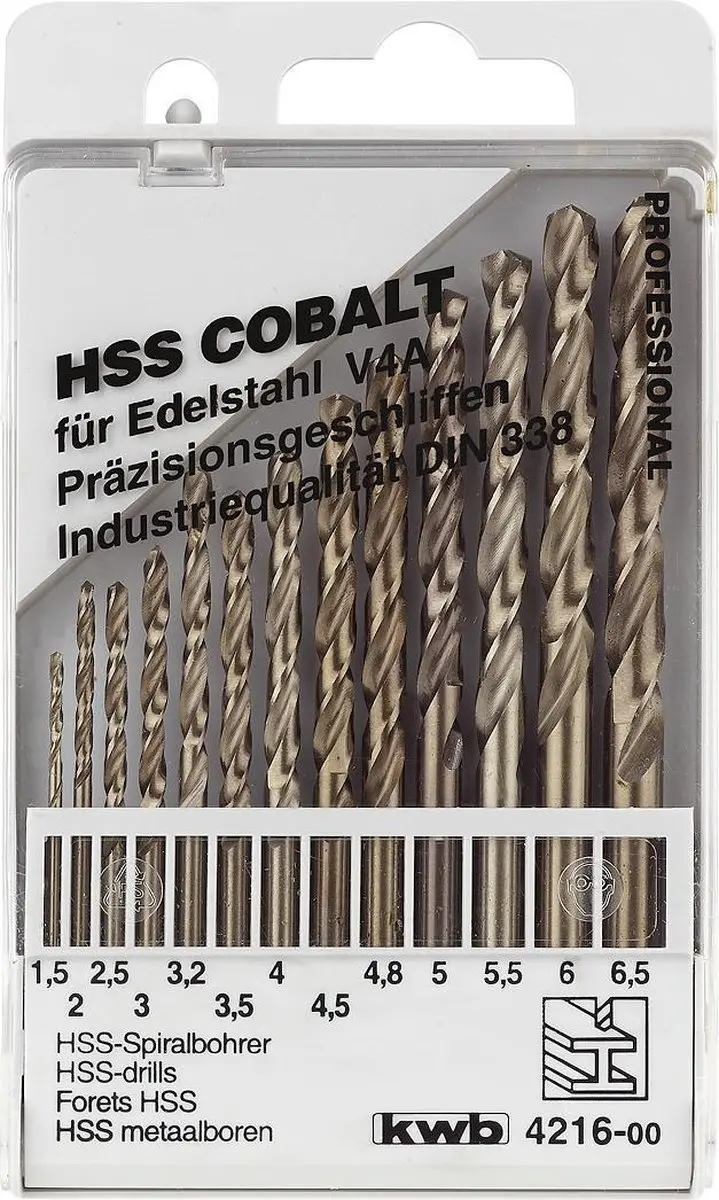 KWB HSS Cobalt Boren 1,5-6,5mm
