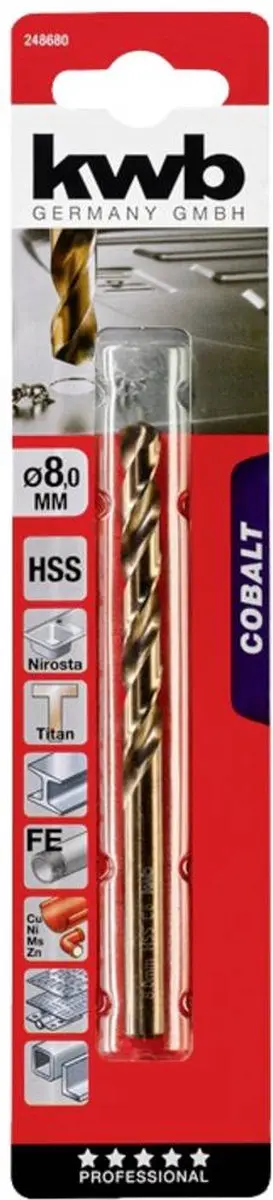 KWB Cobalt Metaalboor 8mm HSS-CO - KWB248680