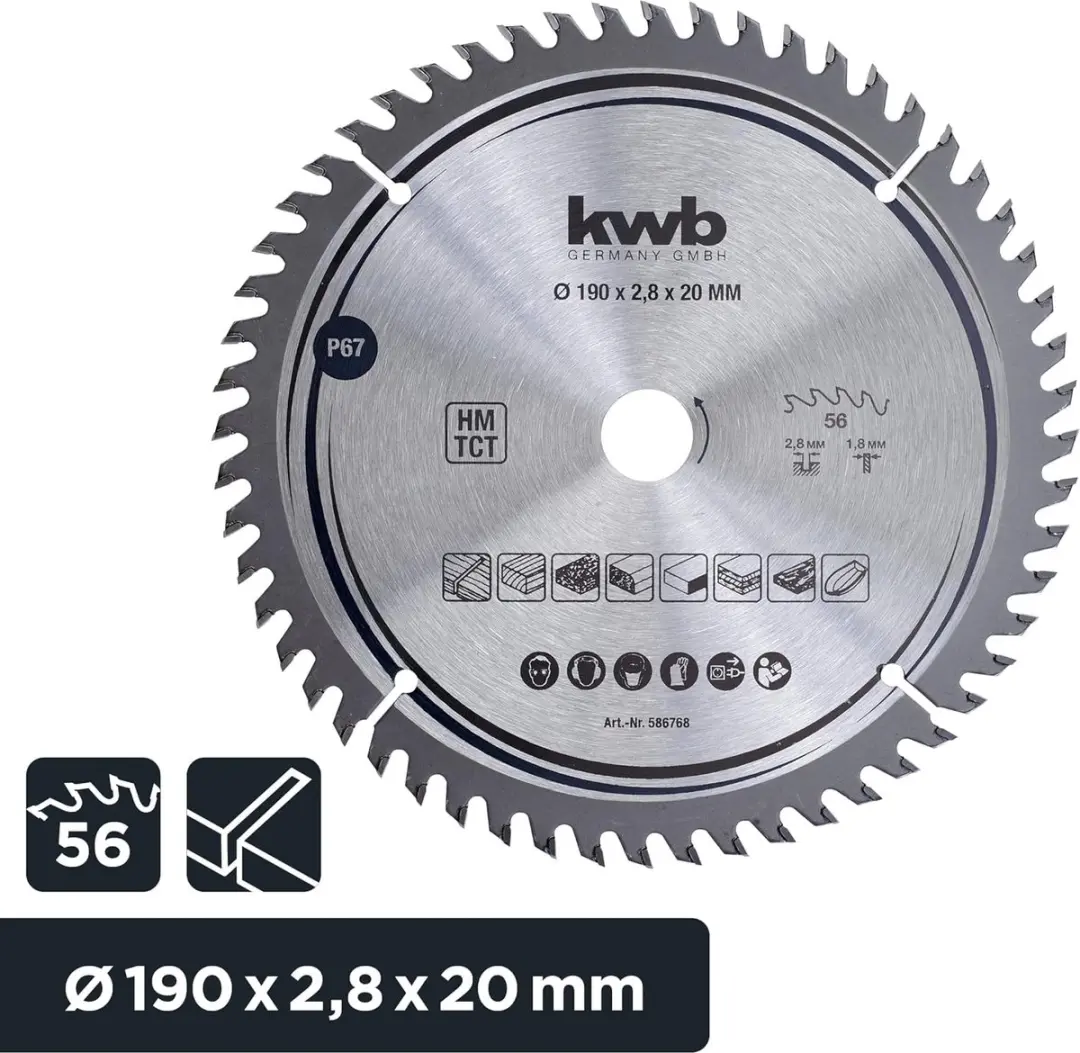 KWB Cirkelzaagblad 190mm - 56 Tanden - Hout/MDF