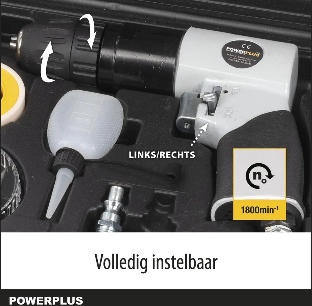 Powerplus POWAIR0802 Pneumatische Schroefboormachine 24Nm - 6,2 bar