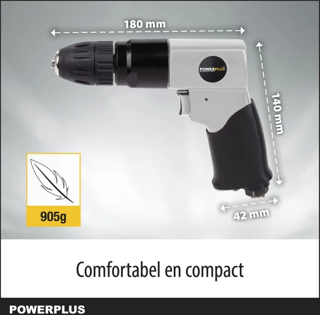 Powerplus POWAIR0802 Pneumatische Schroefboormachine 24Nm - 6,2 bar