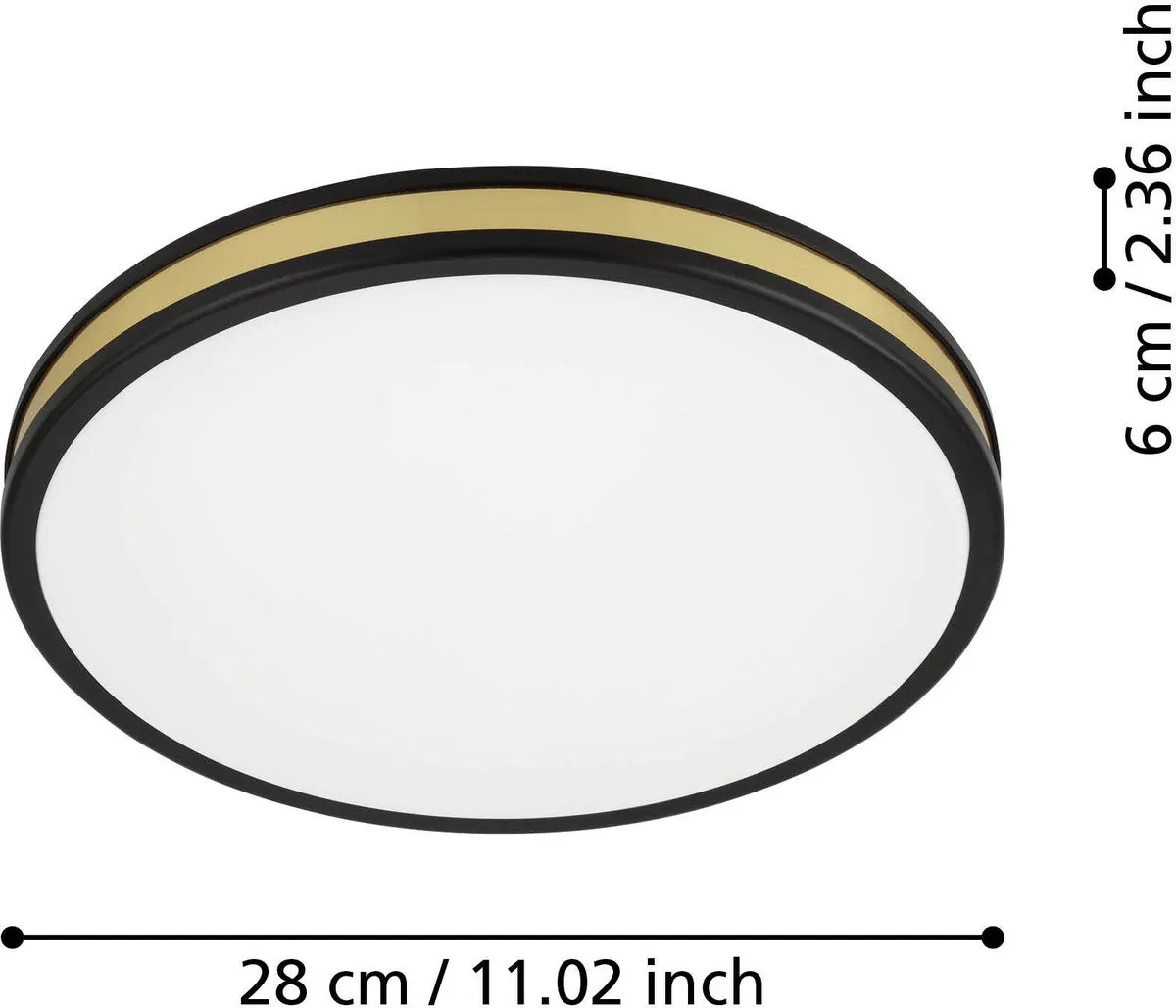 Eglo Pescaito Plafondlamp LED Ø28cm - Zwart/Wit/Goud