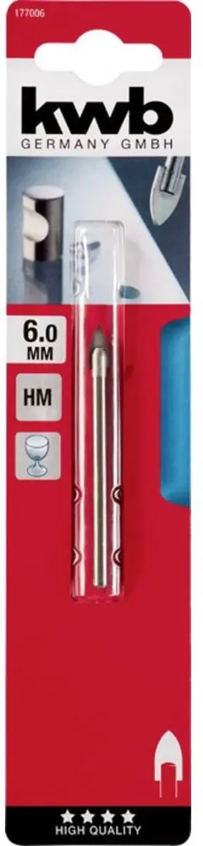KWB Glasboor 6mm HM Punt - Metaal/Keramiek/Glazuur - 177006