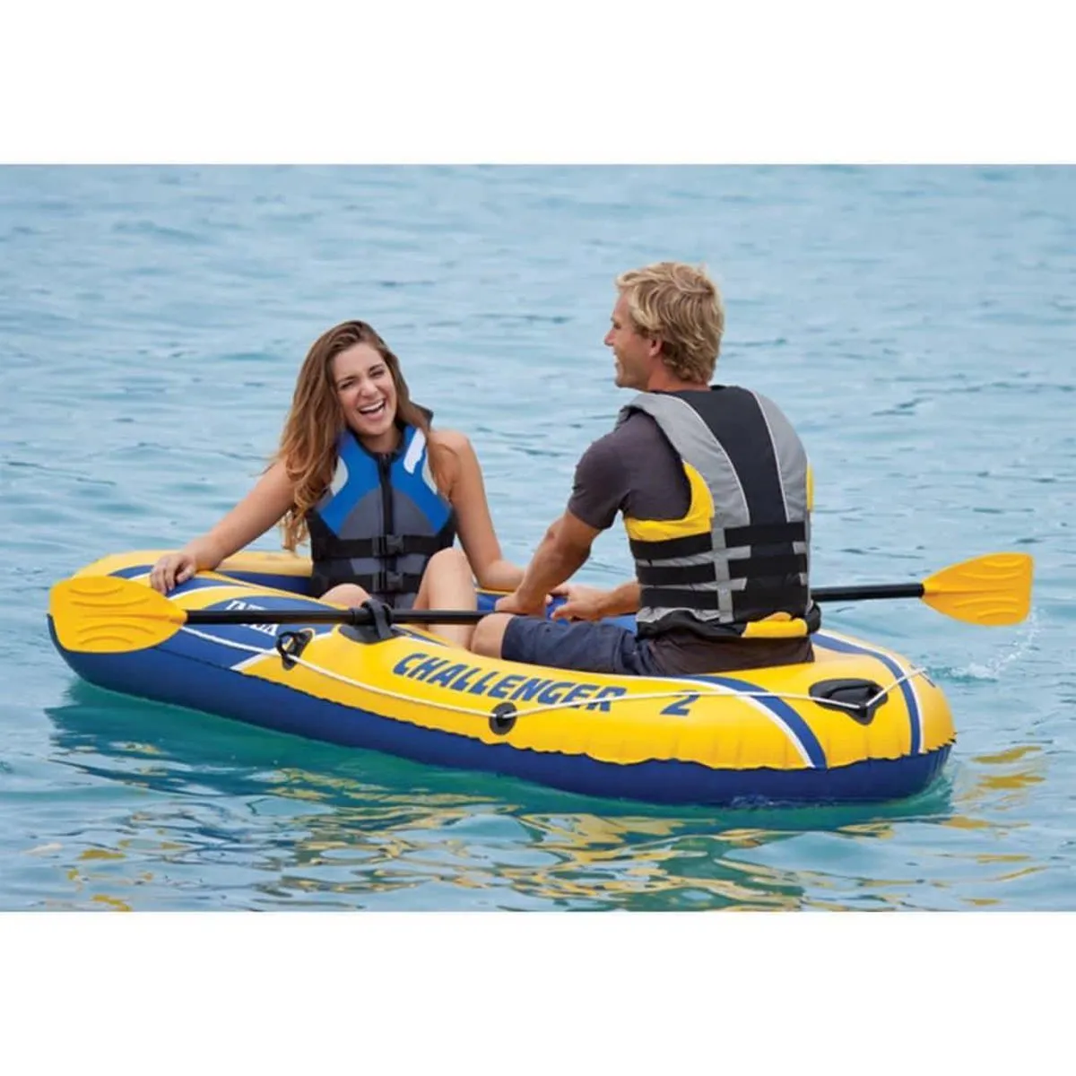 Intex Challenger 2 Opblaasboot 68367NP - Blauw/Geel