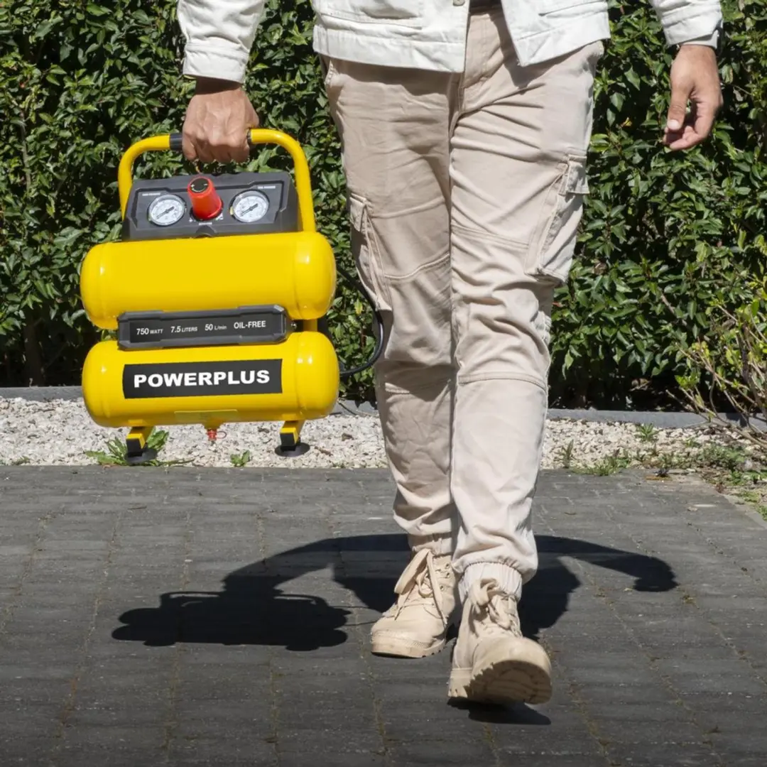 Powerplus POWX17235 Compressor - 750W - 7,5l - Geen olie