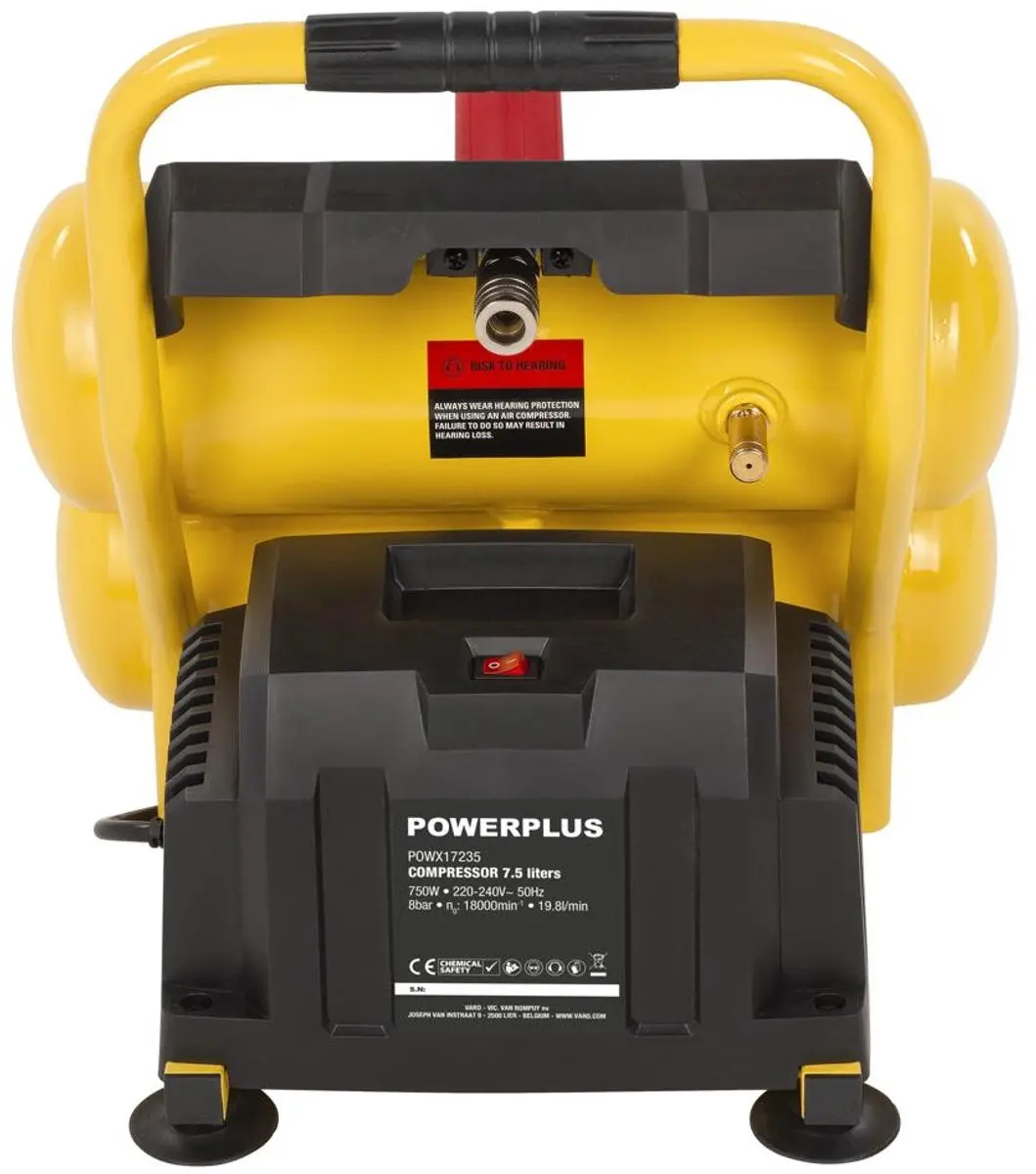 Powerplus POWX17235 Compressor - 750W - 7,5l - Geen olie