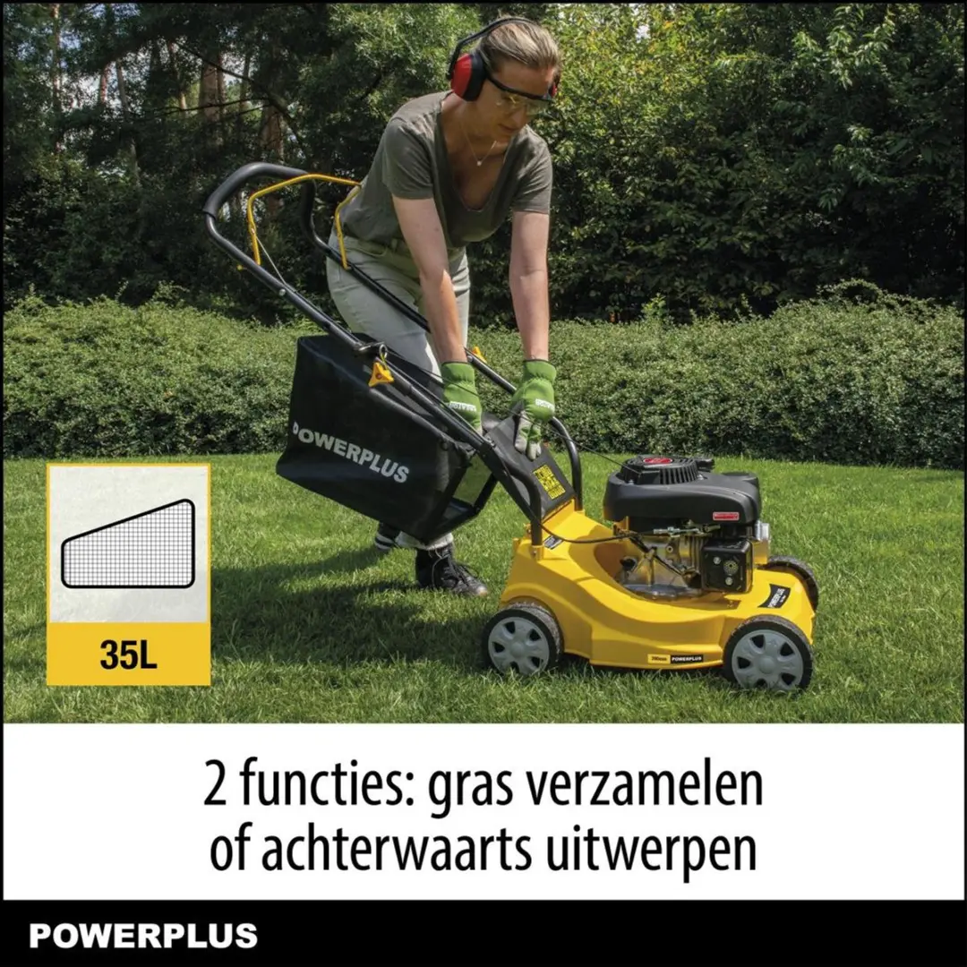 Powerplus Benzine Grasmaaier 132cc - 390mm - 35L Opvangbak - afbeelding 6 van 6