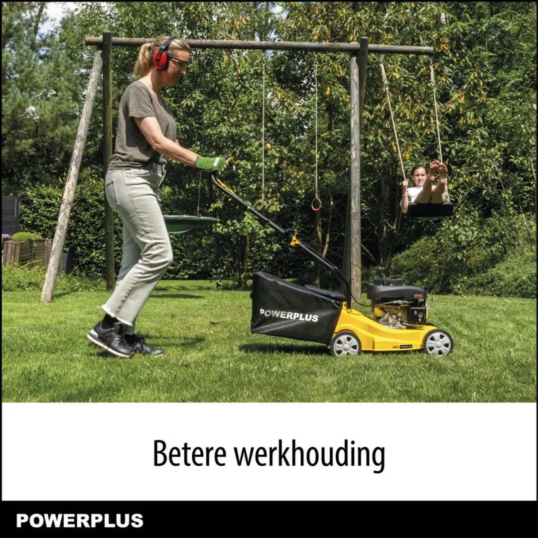 Powerplus Benzine Grasmaaier 132cc - 390mm - 35L Opvangbak