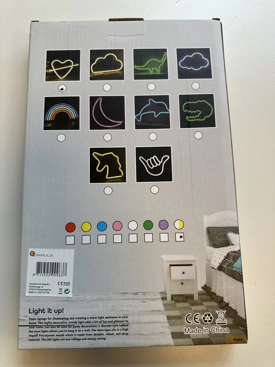 Impuls LED Hart Pijl Neonlamp - Geel - USB/Batterij