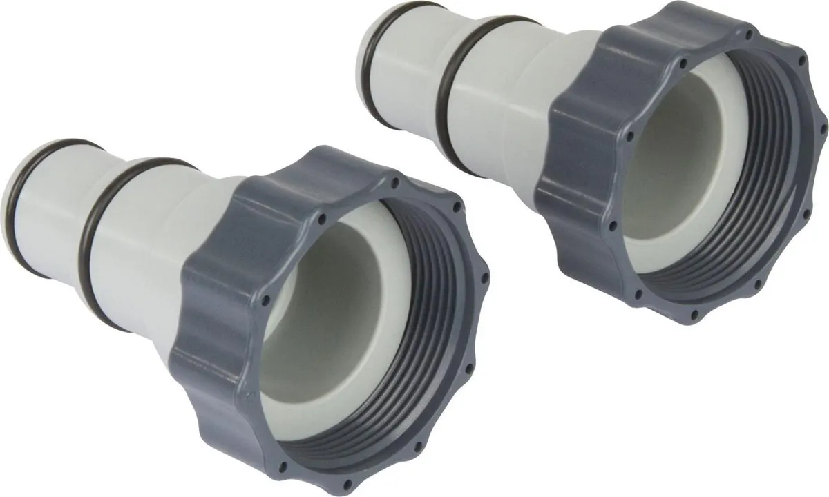 Intex Slangadapter 38mm naar 32-38mm - 2 Stuks - Grijs/Zwart