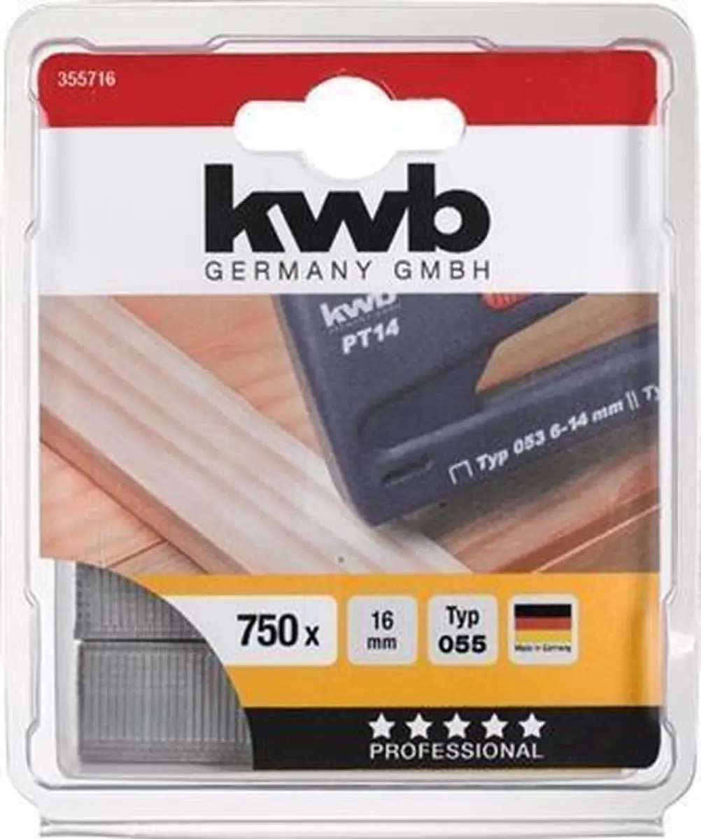 KWB Nagels Hard Type 055 16mm - 750 Stuks