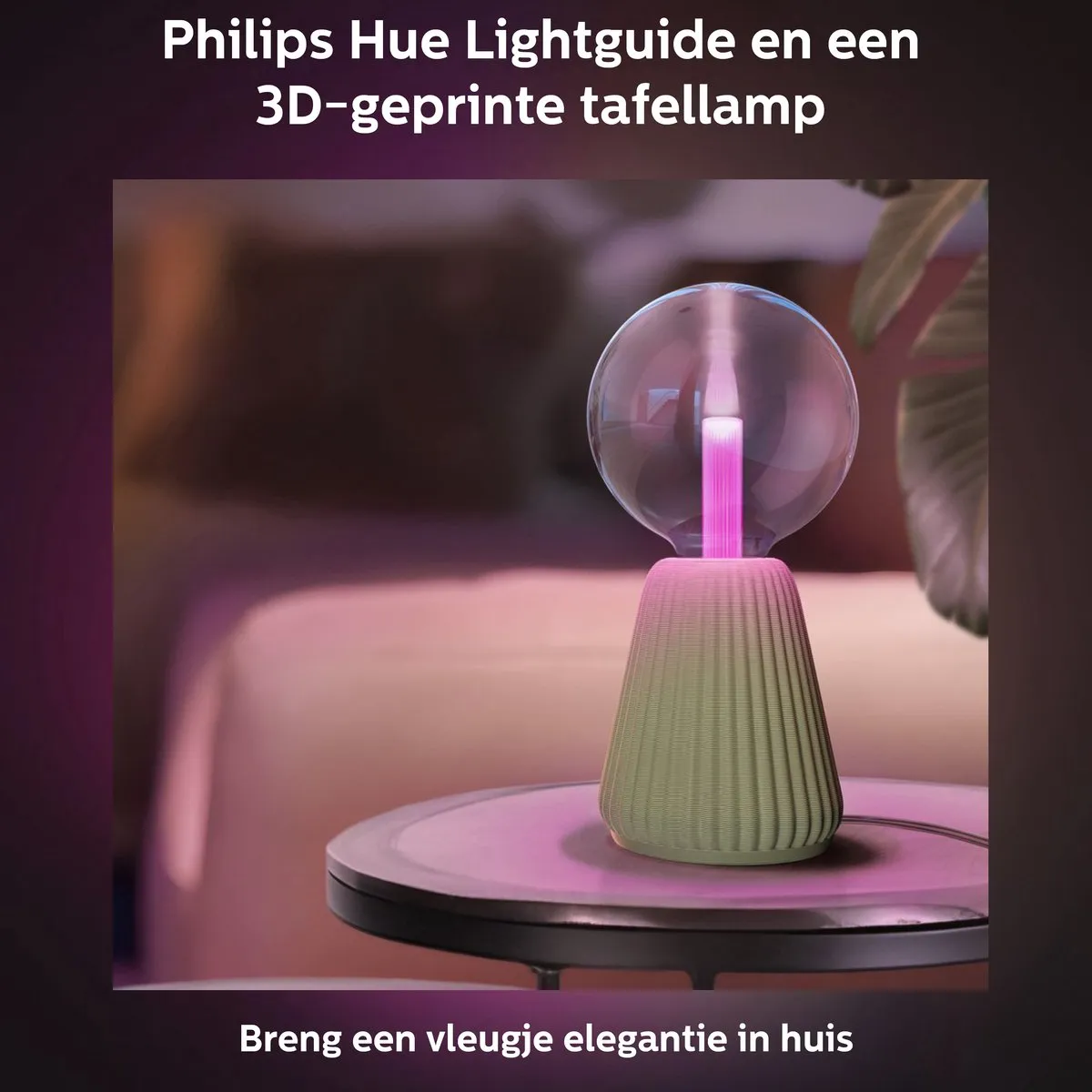 Philips Hue Lightguide 3D Tafellamp Saliegroen - E27 RGBW