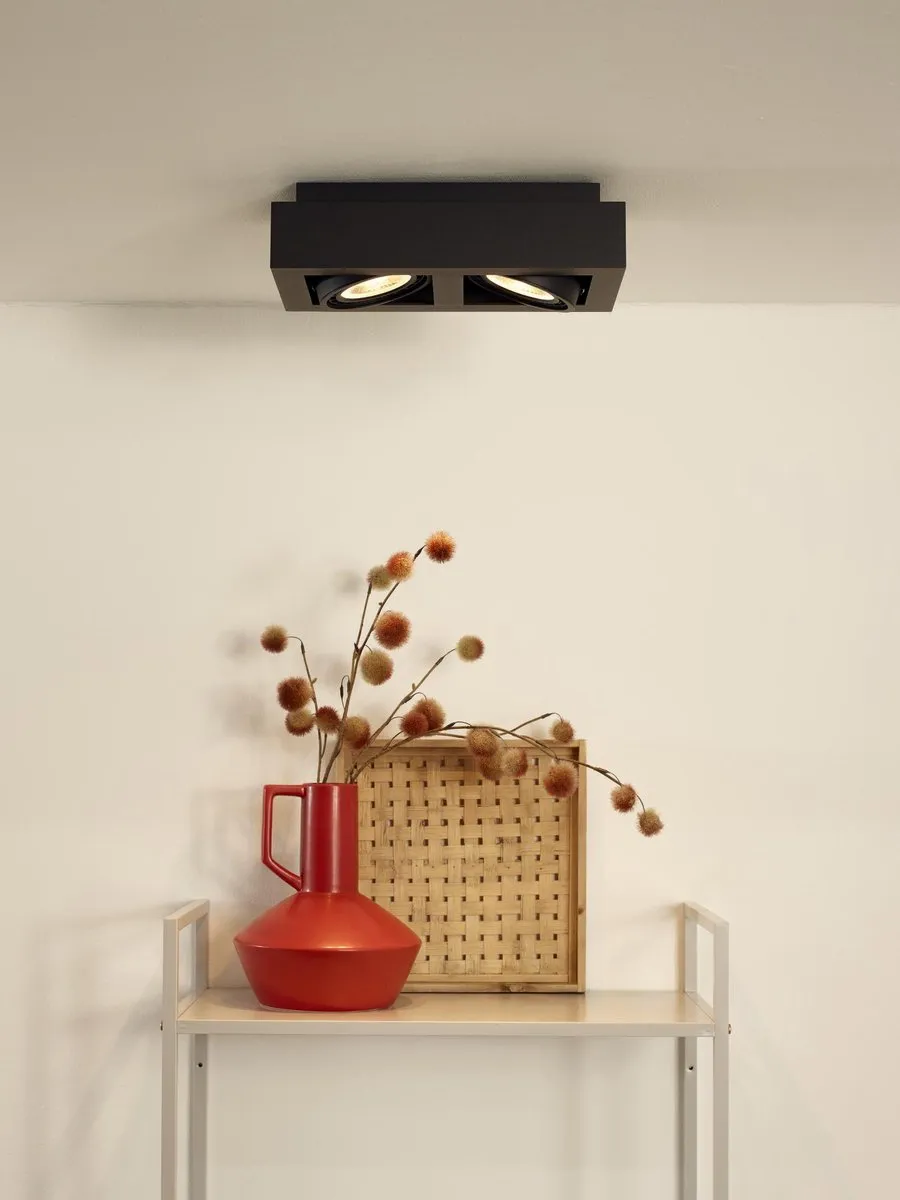Lucide ZEFIX Plafondspot LED Dim-to-Warm GU10 2x12W - Zwart