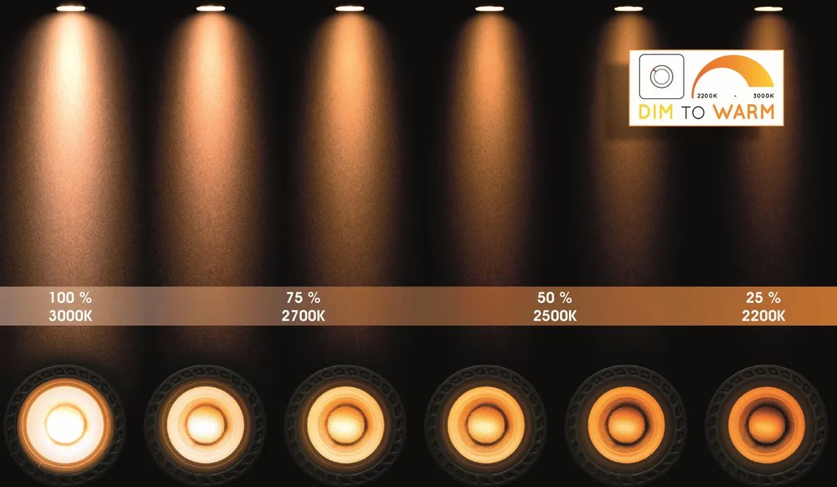 Lucide ZEFIX Plafondspot LED Dim-to-Warm GU10 2x12W - Zwart