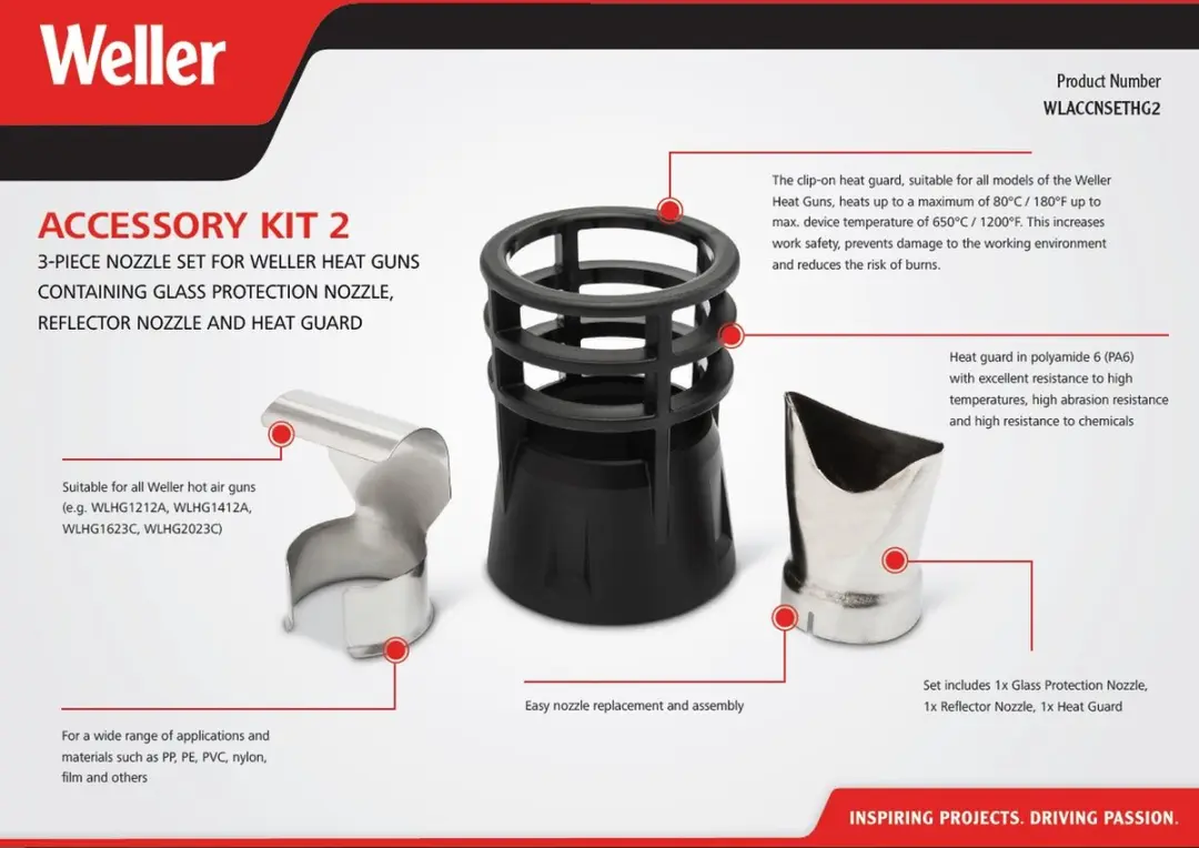 Weller WLACCNSETHG2 Nozzle Set - 3-delig