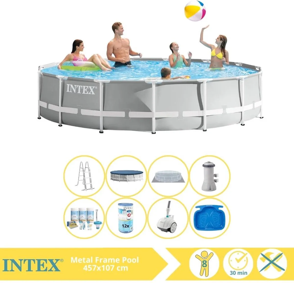 Intex Prism Frame 26724GN Opzetzwembad 457x107cm