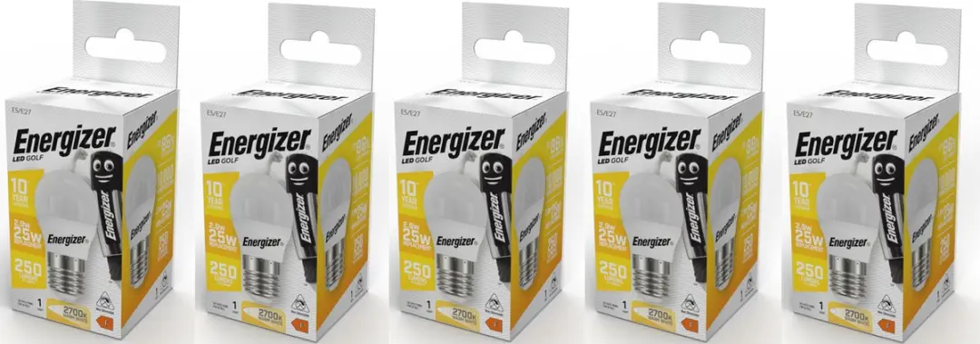 Energizer LED Kogellamp E27 2,9W Warmwit - 5 Stuks