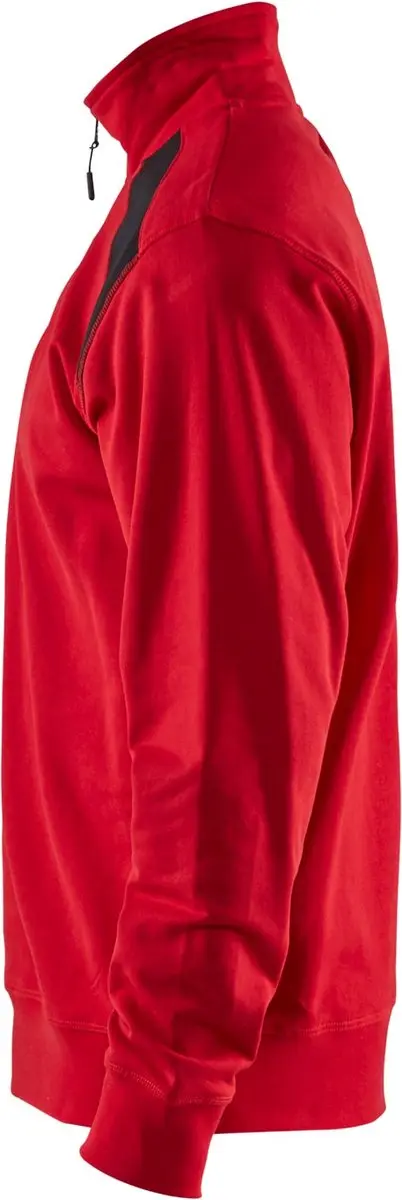 Blåkläder Sweatshirt Bi-color Halve Rits 3353-1158 - Rood/Zwart - S