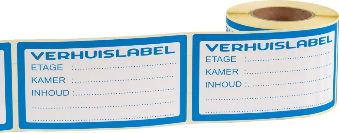Kortpack Verhuispakket Meubelhond 60x35cm - 2 Stiften, Labels & Dekens - Blauw/Grijs/Zwart/Wit