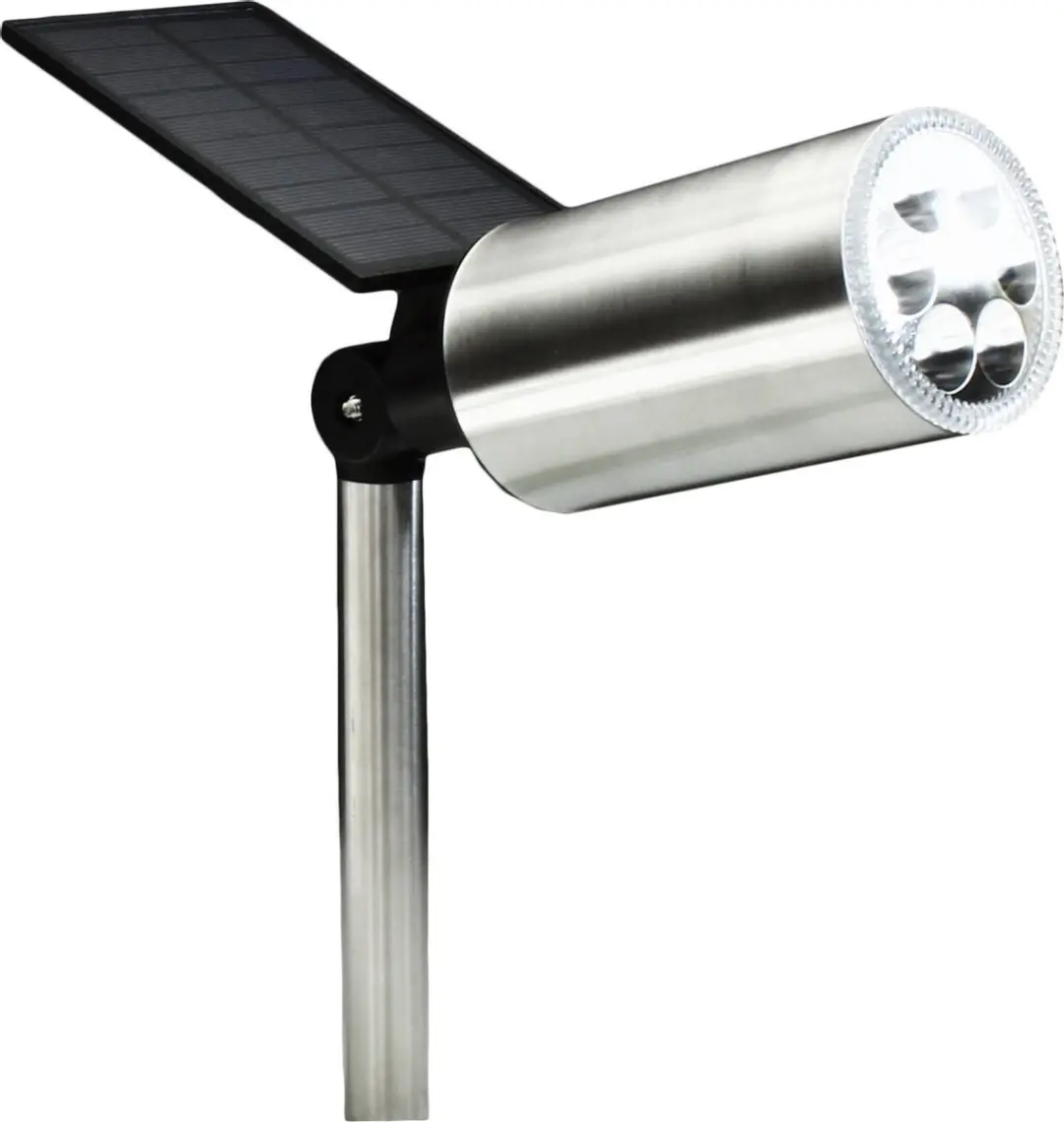Powerplus Swan Solar Tuinspot 6 LED - 20cm - Warmwit 2300K - RVS