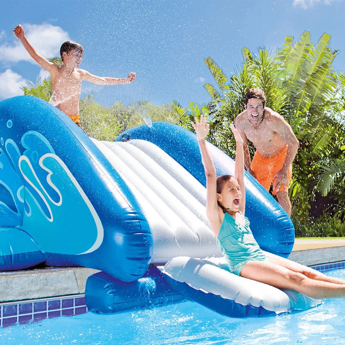 Intex Kool Splash Water Glijbaan 58849NP - Blauw/Wit - afbeelding 3 van 6