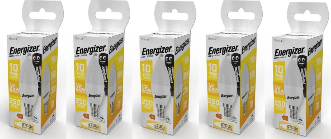 Energizer LED Kaarslamp E14 2,9W Warmwit - 5 Stuks - Mat Glas