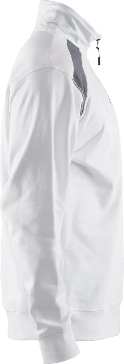 Blåkläder Sweatshirt Bi-color Halve Rits 3353-1158 - Wit/Donkergrijs