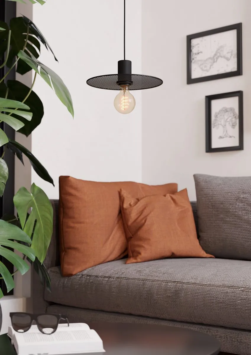 Eglo Ikeston Hanglamp E27 - Ø28cm - Zwart