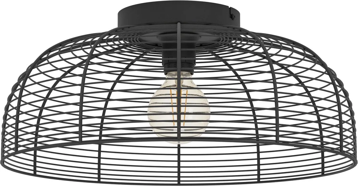 Eglo Rinroe Plafondlamp E27 - Ø45cm - Industrieel Metaal - Zwart/Wit